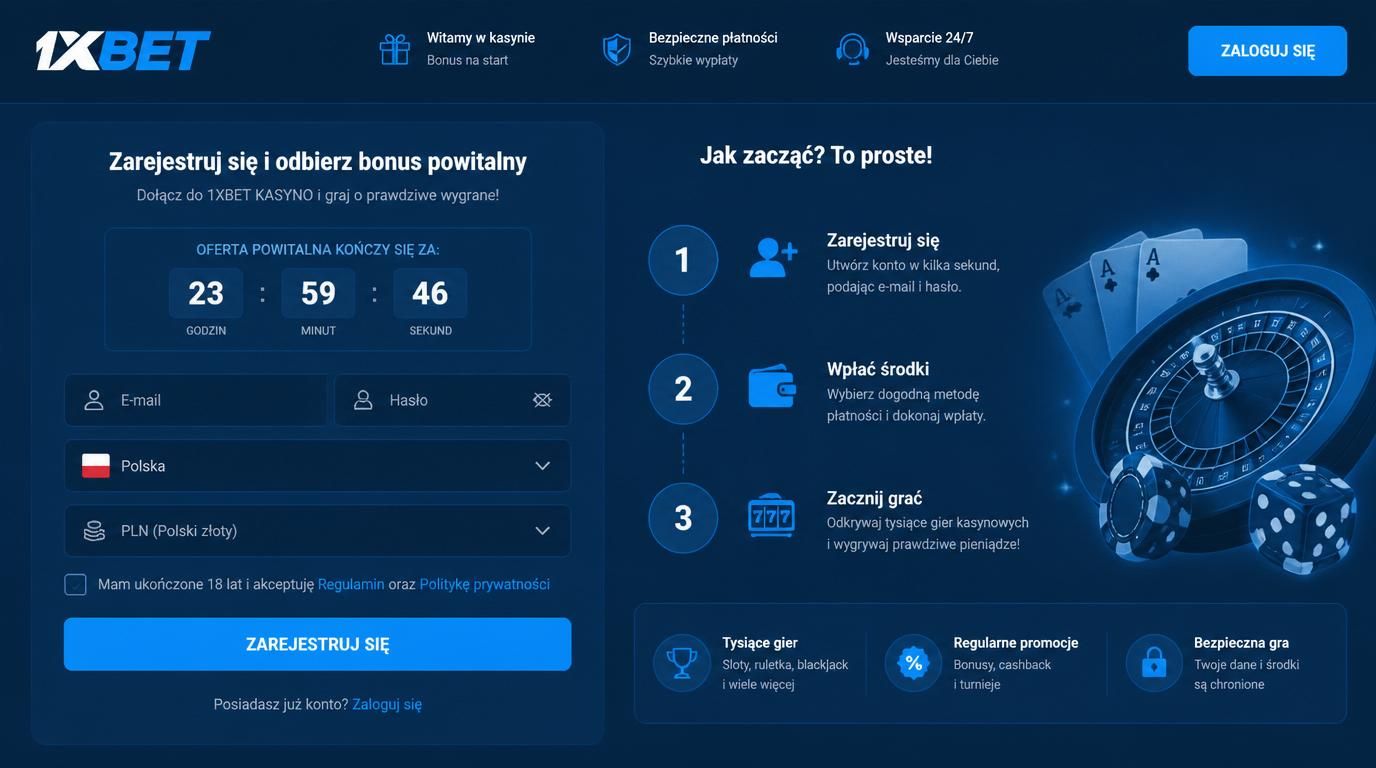 Prosty formularz rejestracji, timer i pola do uzupełnienia